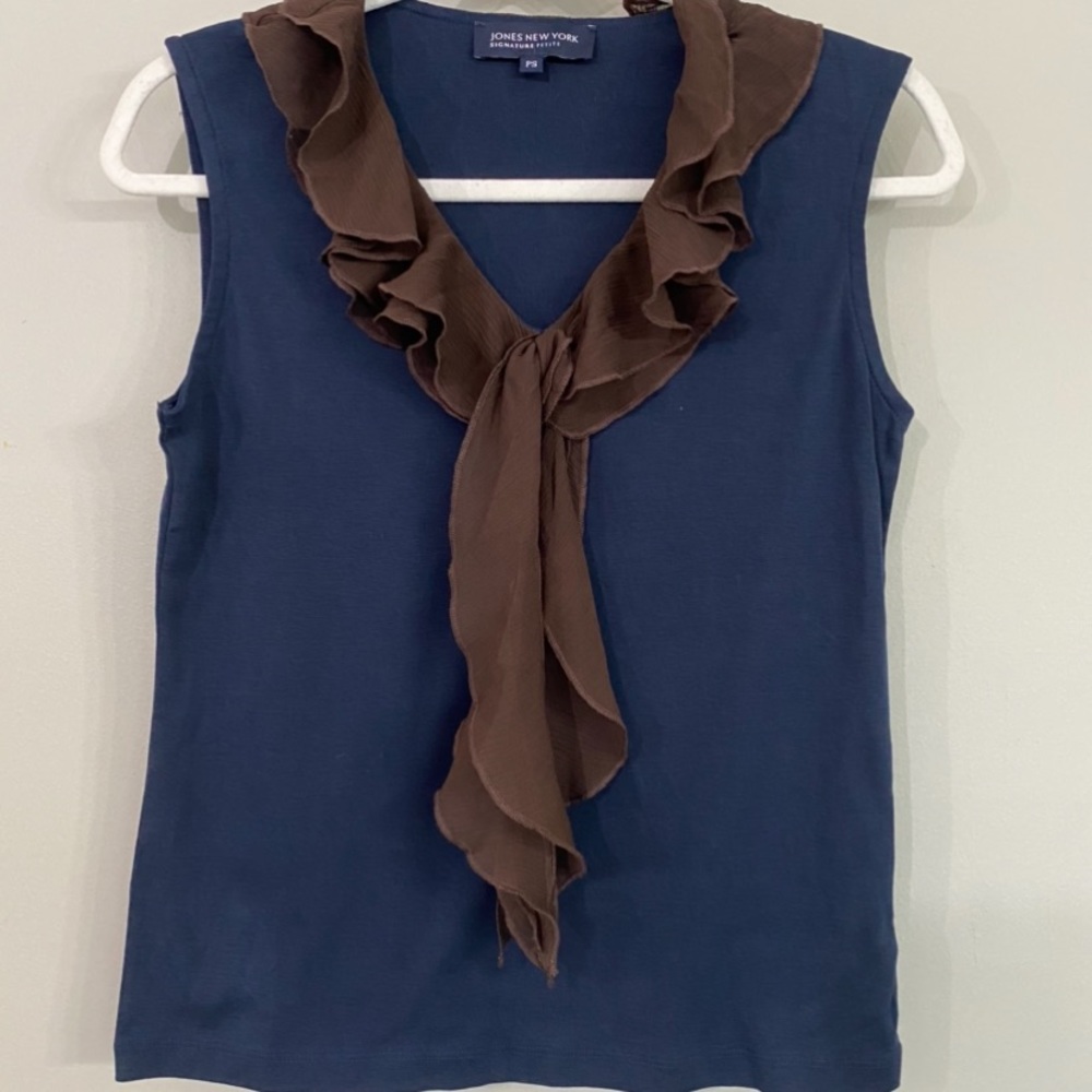 Jones New York casual top ,blue color , size PS , - Picture 8 of 8